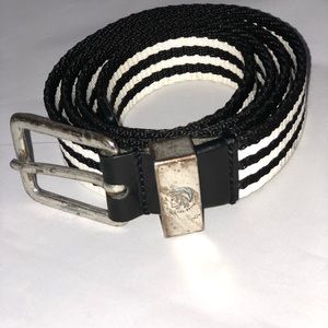 Vintage Diesel Black/ White  Canvas Belt Size 38